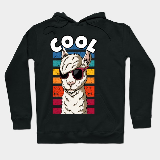 Cool Llama with Sunglasses Hoodie by RockReflections